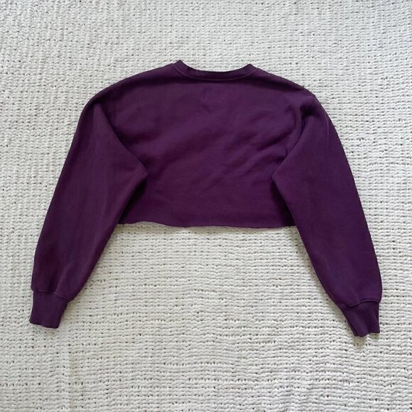 Aritzia TNA Women's Purple CozyAF Fleece Cropped Crewneck - Small - Picture 2 of 3
